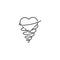 Tornado love, heart twist. Vector icon logo template