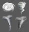 Tornado realistic. Nature whirpool twisted weather force air power whirlwind and thunderstorm vector cyclonic pictures