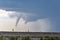 Tornado and storm clouds in New Mexico