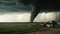 A tornado sweeping across a rural area created with Generative AI