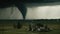 A tornado sweeping across a rural area created with Generative AI