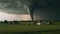 A tornado sweeping across a rural area created with Generative AI