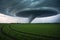 tornado swirling in a flat, open field