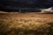 Tornado twister over fields in Summer storm