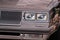 TORONTO, CANADA - 08 18 2018: Front part of the exterior with bumper, hood, front lights, grille of 1984 Oldsmobile Cutlass