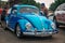 TORONTO, CANADA - 08 18 2018: Gorgeous blue 1955 Volkswagen Beetle oldtimer car made by German automaker Volkswagen on display at