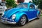 TORONTO, CANADA - 08 18 2018: Gorgeous blue 1955 Volkswagen Beetle oldtimer car made by German automaker Volkswagen on display at