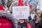 TORONTO, CANADA - FEBRUARY 12, 2022: ANTI-VACCINE MANDATE IN SOLIDARITY WITH TRUCKERS CONVOY AT QUEENS PARK IN TORONTO.