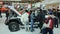 Toronto, Canada, February 20, 2018: Many people look around with interest the new car Jeep Rubicon at the Great Auto