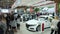 Toronto, Canada, February 20, 2018: People inspect the exposure of Honda cars at an automobile exhibition in Toronto