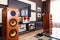 Toronto, Canada: June 22 2019: Modern Entertainment Listening Media Play Room Interior