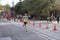 TORONTO, ON/CANADA - OCT 22, 2017: Canadian marathon runner David Freake passing the 33km turnaround point