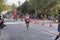 TORONTO, ON/CANADA - OCT 22, 2017: Marathon runner Anthony passing the 33km turnaround point at the 2017 Scotiabank Toronto Water