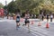 TORONTO, ON/CANADA - OCT 22, 2017: Marathon runners passing the