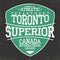 Toronto, Canada sportswear emblem in shield form. Vintage athletic university apparel design with lettering