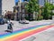 Toronto city getting ready to Pride Parade on Church street.