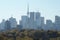 Toronto cityscape visible from downtown Riverdale Park