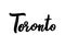 Toronto handwritten calligraphy name of US city.