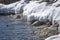 Toronto lake frozen shoreline