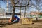 TORONTO, ONTARIO, CANADA - MARCH 18, 2021: PORTABLE TINY SHELTERS BUILT FOR HOMELESS PEOPLE IN ALEXANDRA PARK.