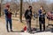 TORONTO, ONTARIO, CANADA - MARCH 21, 2021: MUSICIANS PLAY AT CHRISTIE PITS PARK DURING COVID-19 PANDEMIC.