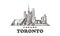 Toronto sketch skyline. Canada, Toronto hand drawn vector illustration