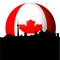 Toronto skyline with Canadian flag sphere