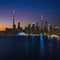 toronto skyline night city water city landscape light