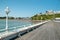 Torquay Princess pier looking towards the Princess theatre and Tor abbey sands.