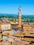 Torre del Mangia in ancient medieval historical centre of Siena