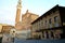 Torre del Mangia and town hall. The building and the Piazza del Campo di Siena are built with Tuscan terracotta bricks