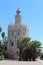 Torre del Oro and Giralda of Seville, Andalusia, Spain