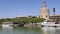 Torre del Oro or Golden Tower 13th century over Guadalquivir river, Seville, Andalusia, southern Spain
