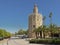 Torre del Oro, historical watchtower along Guadalquivir river in Sevilla