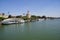 Torre Del Oro, The Quadalquivir River Bank, & Puente de San Telmo Bridge in Seville, Spain