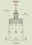 Torre del Oro in Seville, Spain. Landmark icon