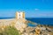 Torre di Ligny dominating seaside of Trapani, Sicily, Italy