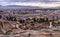 Torre Torre rock formations and skyline of Huancayo in Peru