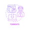 Torrents purple gradient concept icon
