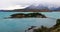 Torres del Paine in a cloudy day