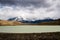 Torres del Paine National Park, Patagonia, Chile. The Turquoise Lake Pehoe and the Majestic Cuernos del Paine