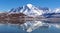 Torres del Paine Panorama Reflection Patagonia, Chile