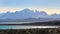 Torres del Paine silhouette in Chile, Patagonia. National Park