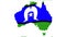Torres Strait Islander Flag On Map Of Australia