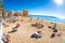 TORREVIEJA, SPAIN - NOVEMBER 13, 2017: Panorama of the beach of