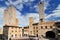 The Torri Salvucci, Palazzo del Podesta and Torre Grossa, Piazza del Duomo, San Gimignano, Tuscany, Italy