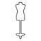 Torso Mannequin tailors dummy silhouette manikin dressmakers contour outline icon black color vector illustration flat style image