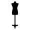 Torso Mannequin tailors dummy silhouette manikin dressmakers icon black color vector illustration flat style image