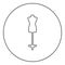 Torso Mannequin tailors dummy silhouette manikin dressmakers icon in circle round black color vector illustration image outline