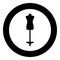 Torso Mannequin tailors dummy silhouette manikin dressmakers icon in circle round black color vector illustration image solid